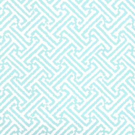 6890WP-17 JAVA JAVA Aqua On White Quadrille Wallpaper