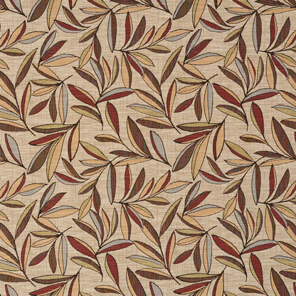 6960 Leaves Veranda Brown,Red & Burgundy Charlotte Fabrics
