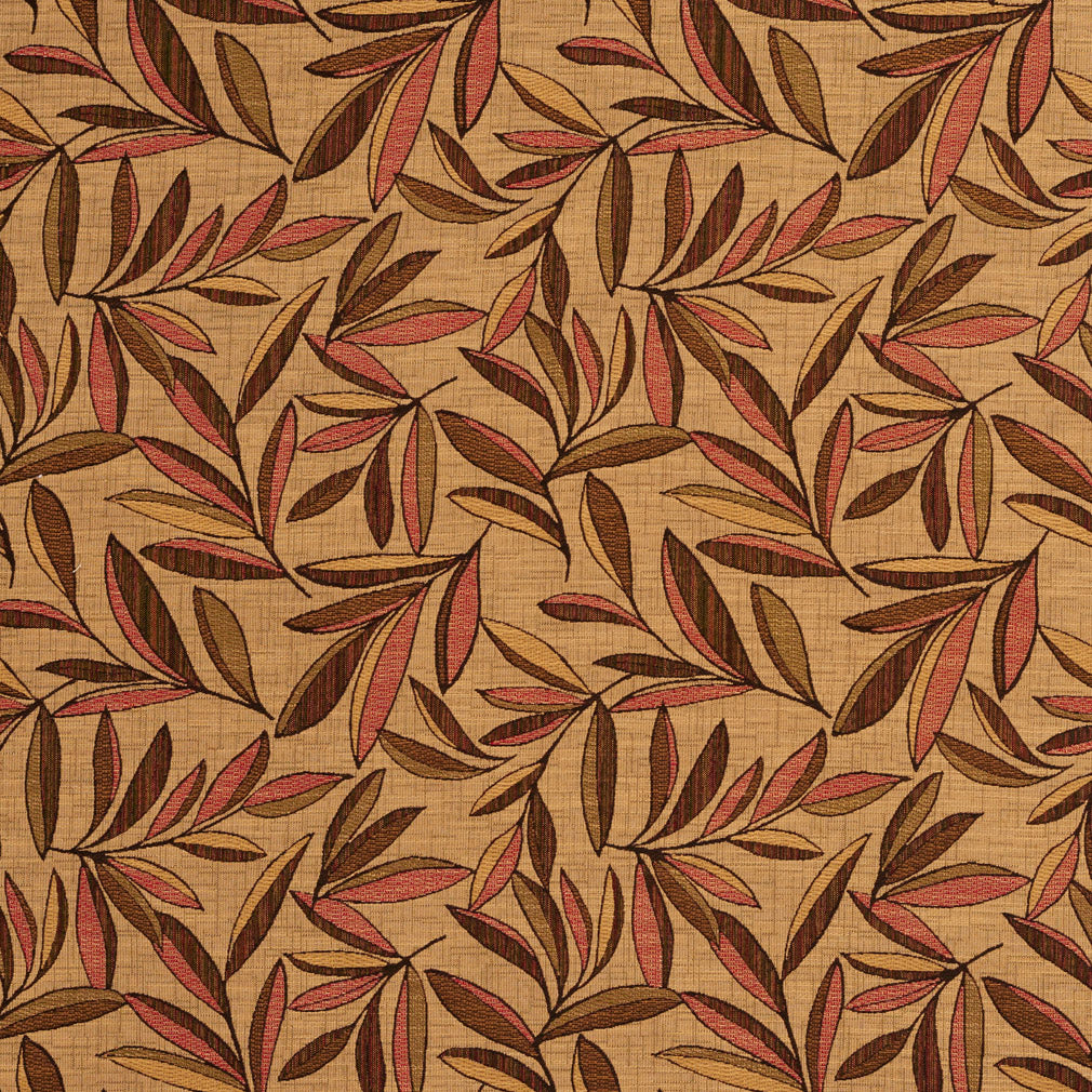 6962 Leaves Tiki Brown,Red & Burgundy Charlotte Fabrics