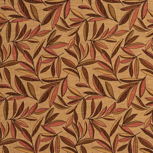 6962 Leaves Tiki Brown,Red & Burgundy Charlotte Fabrics