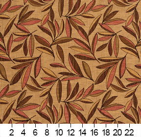 6962 Leaves Tiki Brown,Red & Burgundy Charlotte Fabrics