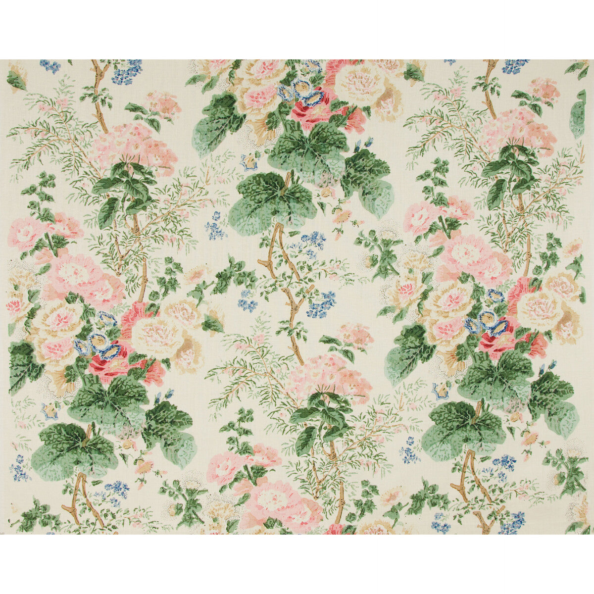 7129-LJ HOLLYHOCK HDB WHITE/CORAL LEE JOFA Fabrics Drapery Upholstery