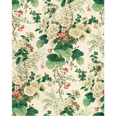7136-LJ HOLLYHOCK HDB WHITE/BROWN LEE JOFA Fabrics Drapery Upholstery