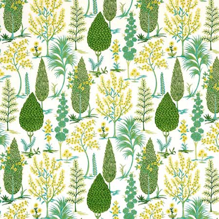 71472 PANDORA EMBROIDERY Green Schumacher Fabric