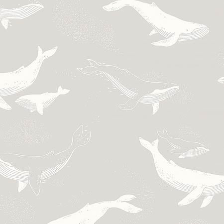 7452 WHALES Grey Schumacher Wallpaper