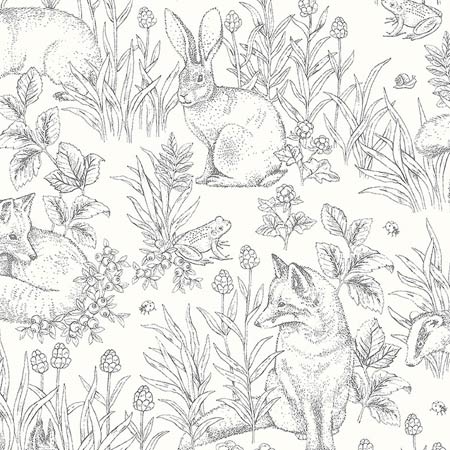 7478 FOREST FRIENDS Ivory Schumacher Wallpaper