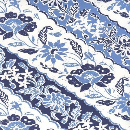 7810WP-05WWP LIM DIAGONAL Multi French Blue Navy Quadrille Wallpaper