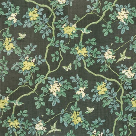 Birds And Butterfly Herringbone 15 Woodland Stout Fabric