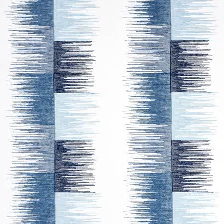 78404 SUNBURST STRIPE EMBROIDERY Blue Schumacher Fabric