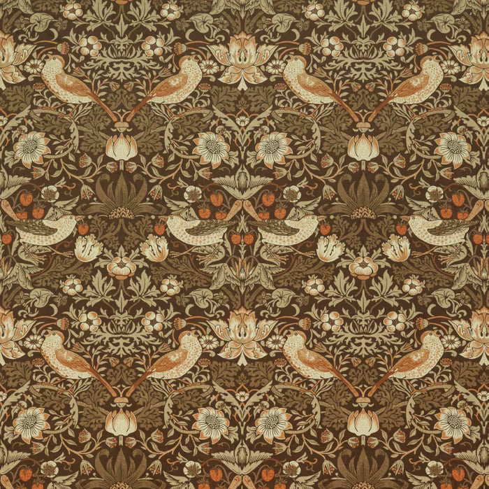 7870-1 WMAH 7870 STRAWBERRY THIEF VELVET 1 HENNA HENNA UPHOLSTERY