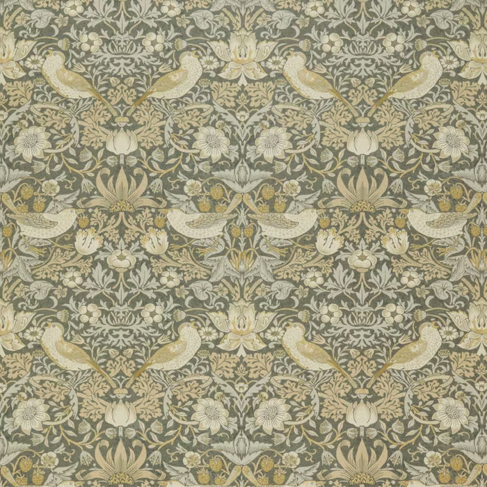 7870-2 WMAH 7870 STRAWBERRY THIEF VELVET 2 GREY GREY UPHOLSTERY