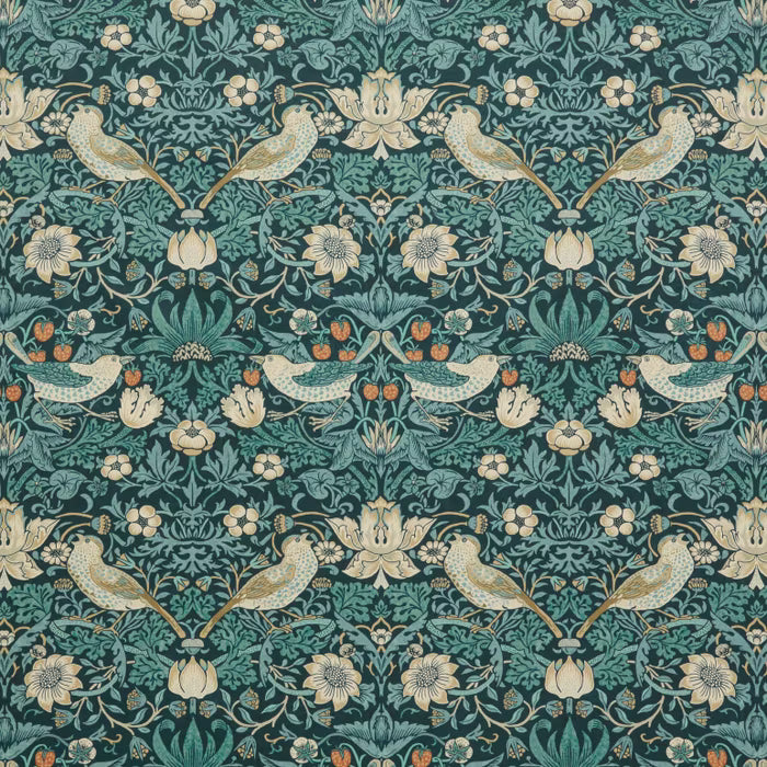 7870-3 WMAH 7870 STRAWBERRY THIEF VELVET 3 NAVY NAVY UPHOLSTERY