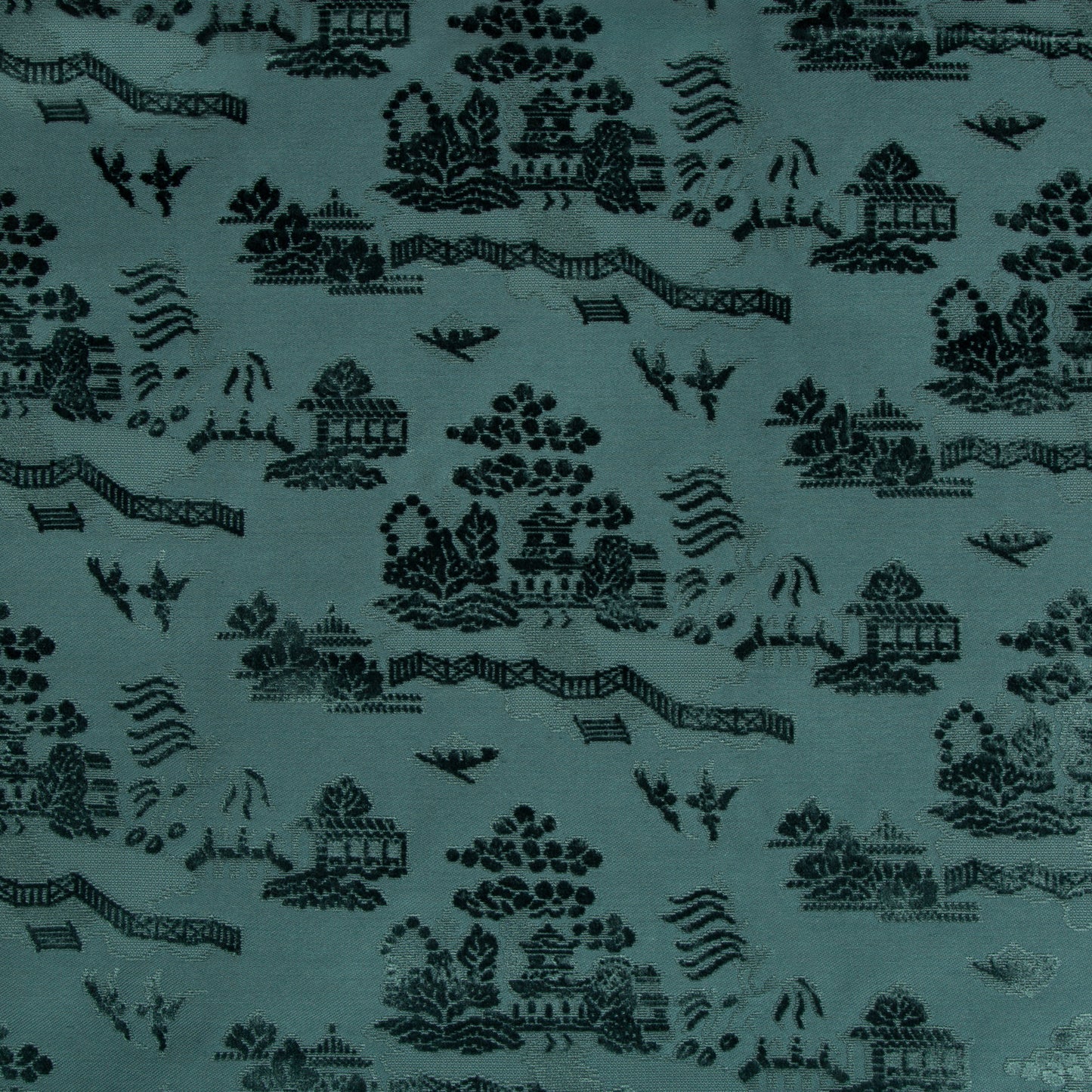 8017129-35 LA PAGODE VELVET TEAL BRUNSCHWIG & FILS