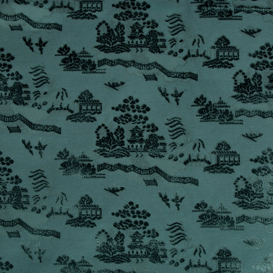 8017129-35 LA PAGODE VELVET TEAL BRUNSCHWIG & FILS