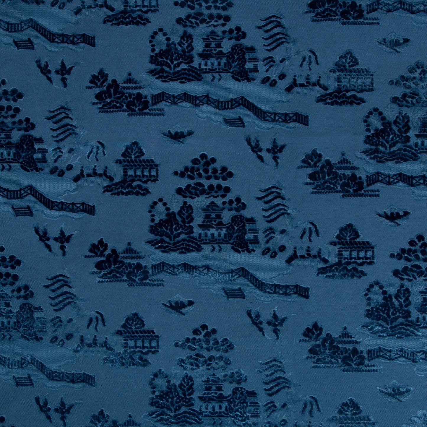 8017129-50 LA PAGODE VELVET NAVY BRUNSCHWIG & FILS
