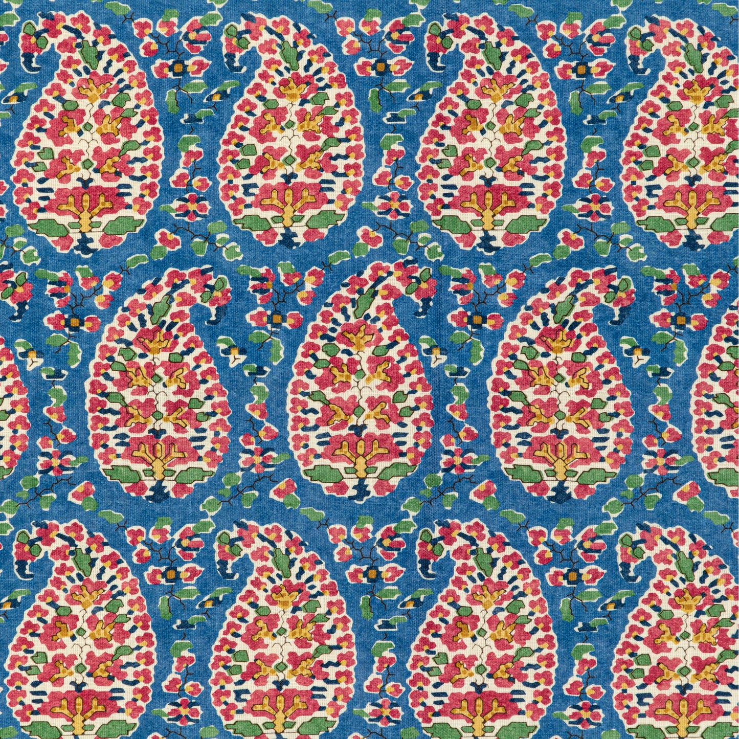 8020130-195 ROUGIER PRINT BLUE/RED BRUNSCHWIG & FILS