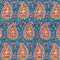 8020130-195 ROUGIER PRINT BLUE/RED BRUNSCHWIG & FILS