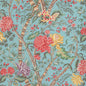 8022100-1319 LUBERON PRINT AQUA/MULTI BRUNSCHWIG & FILS