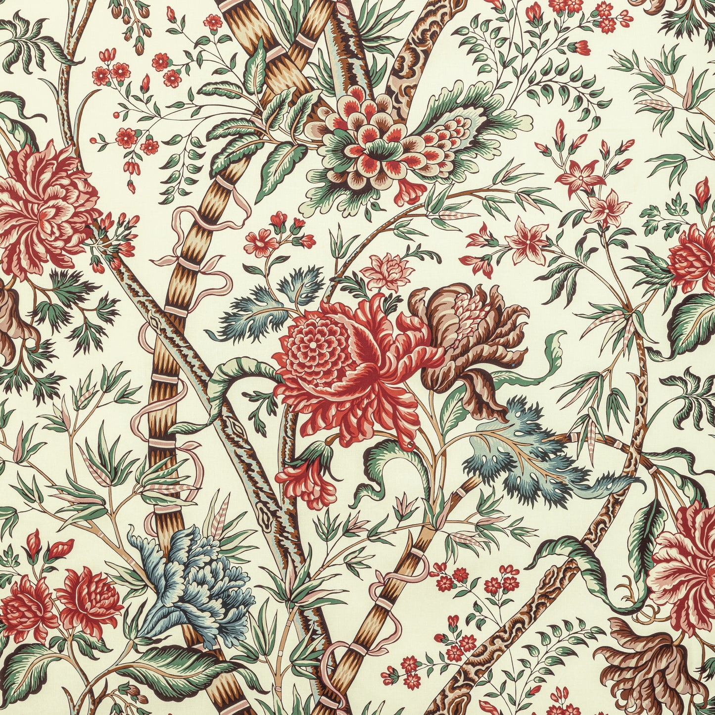 8022100-1913 LUBERON PRINT RED/TEAL BRUNSCHWIG & FILS