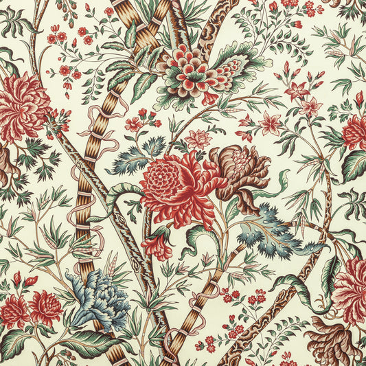 8022100-1913 LUBERON PRINT RED/TEAL BRUNSCHWIG & FILS