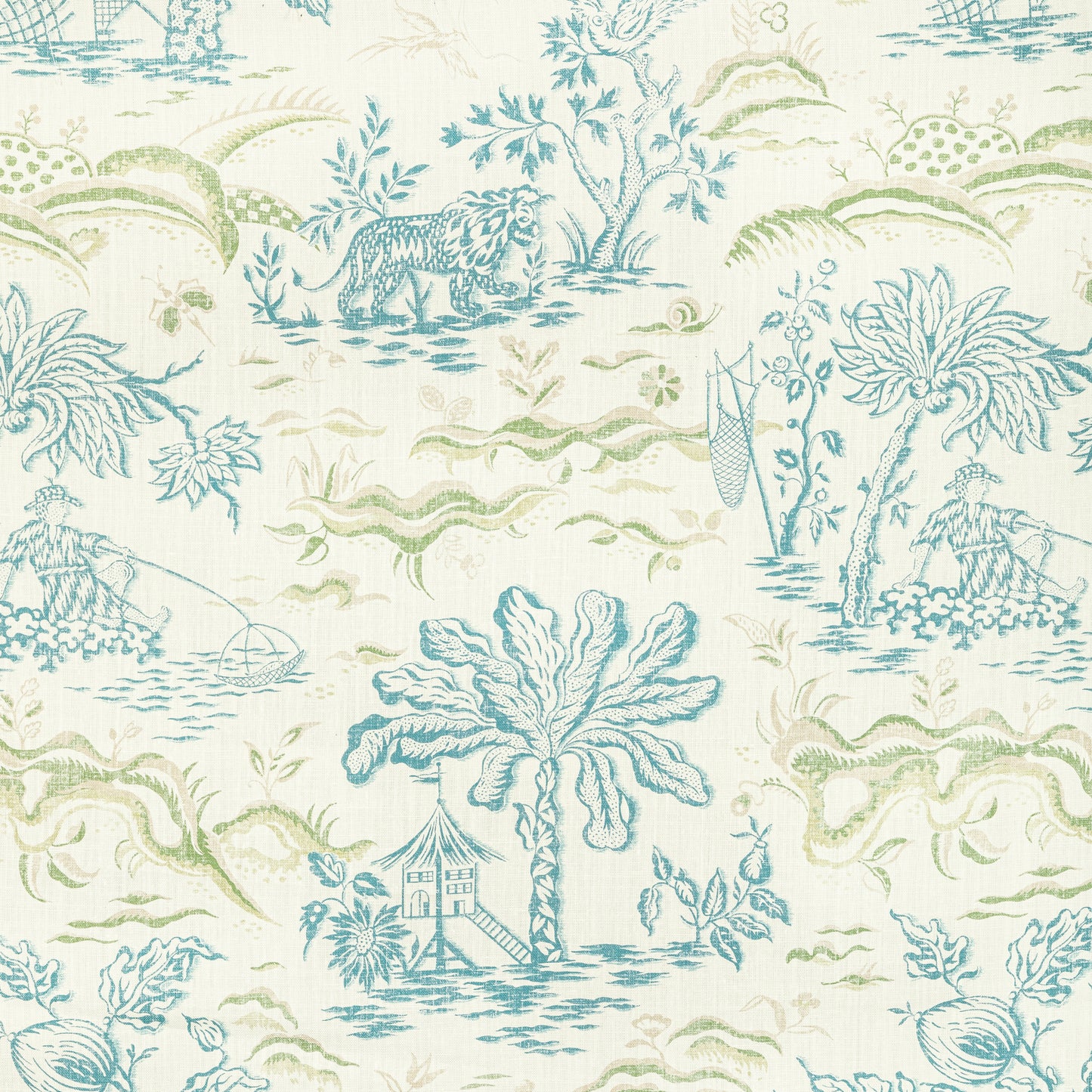 8022101-353 VALENSOLE PRINT TEAL/LEAF BRUNSCHWIG & FILS