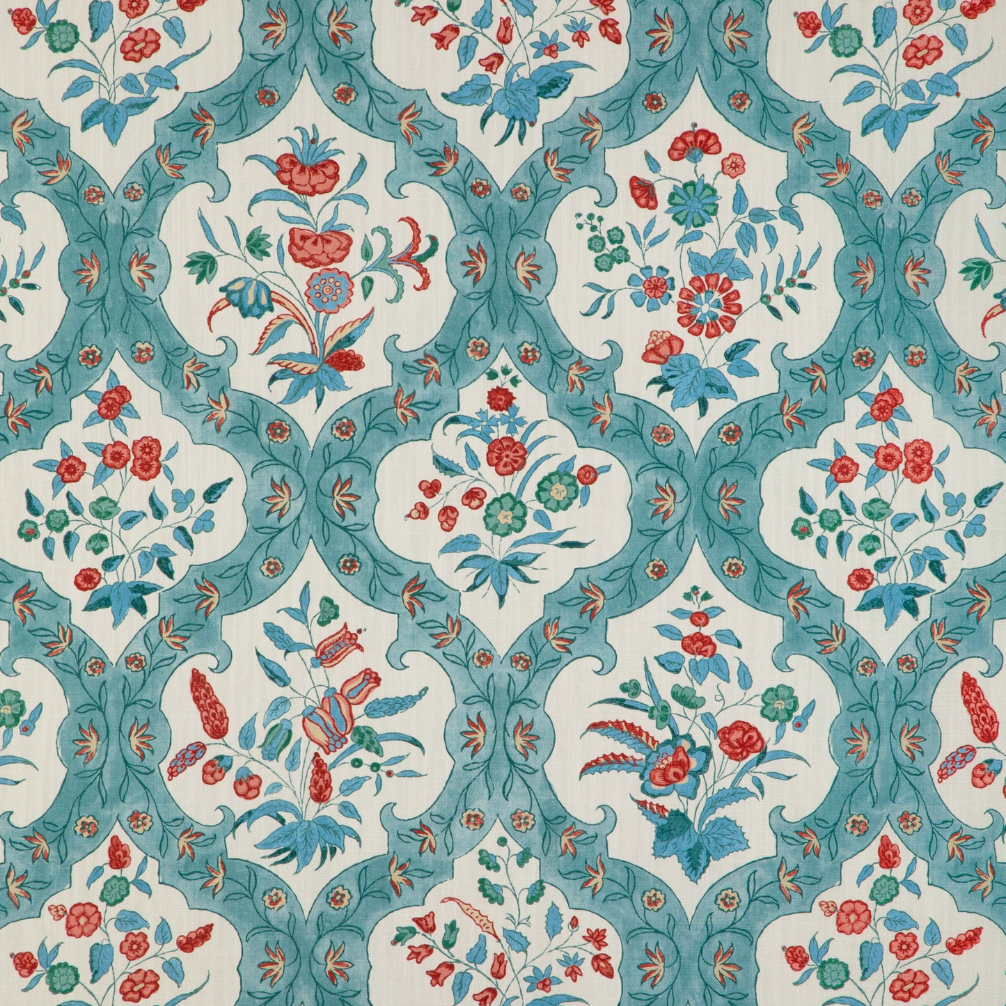 8023102-353 VENTOUX PRINT TEAL/ROSE BRUNSCHWIG & FILS