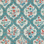 8023102-353 VENTOUX PRINT TEAL/ROSE BRUNSCHWIG & FILS