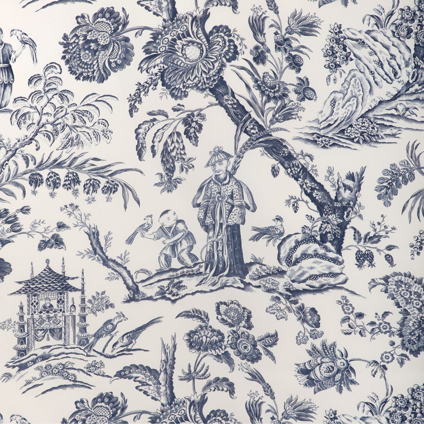 8023104-50 MARCEL PRINT NAVY BRUNSCHWIG & FILS