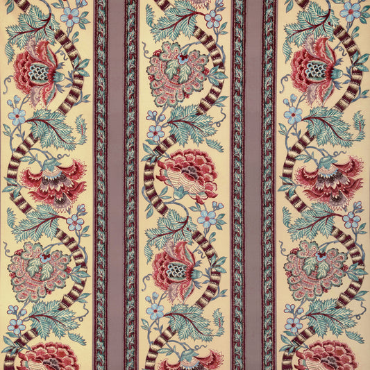 8023106-1635 LAURIS PRINT BEIGE/TEAL BRUNSCHWIG & FILS