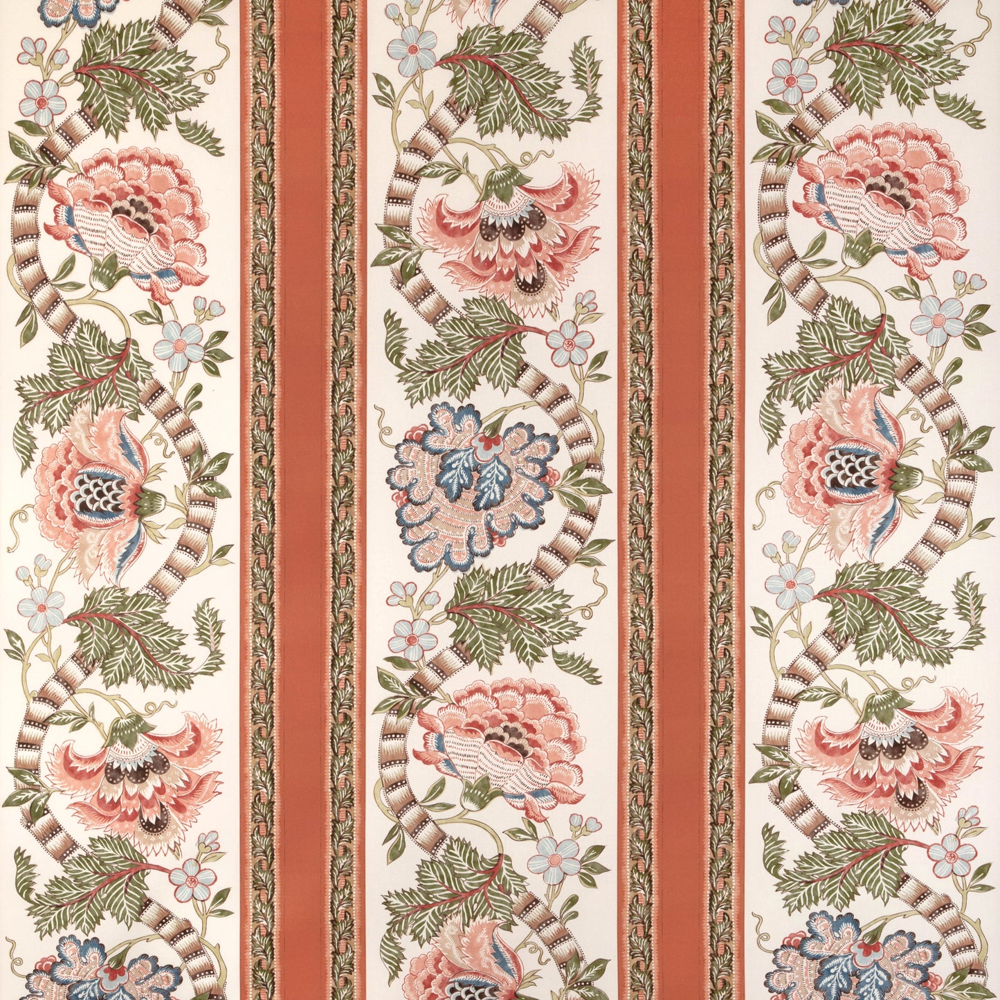 8023106-312 LAURIS PRINT APRICOT/SAGE BRUNSCHWIG & FILS