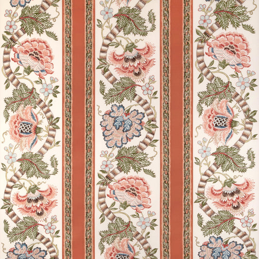 8023106-312 LAURIS PRINT APRICOT/SAGE BRUNSCHWIG & FILS