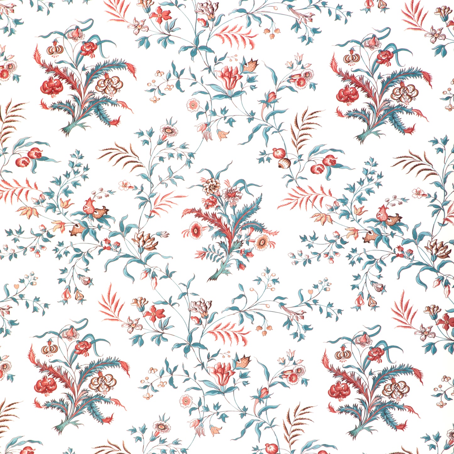 8023107-517 CHANCAY PRINT TEAL/ROSE BRUNSCHWIG & FILS