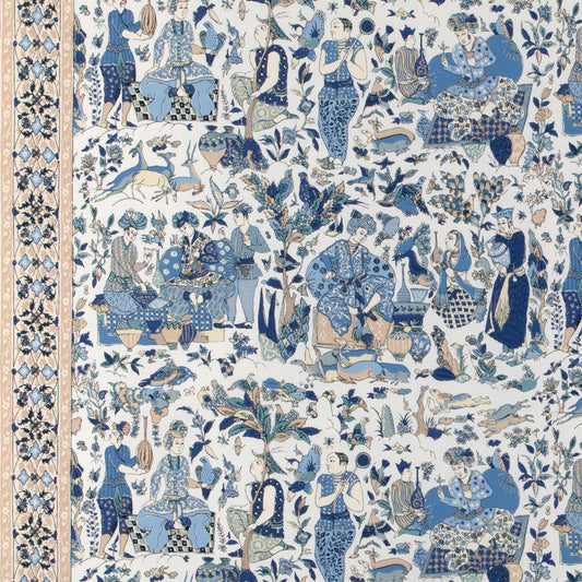 8024100-516 SHALIMAR PRINT BLUE/SAND BRUNSCHWIG & FILS