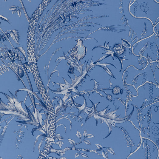 8024101-55 BIRD AND THISTLE II BLUE BRUNSCHWIG & FILS