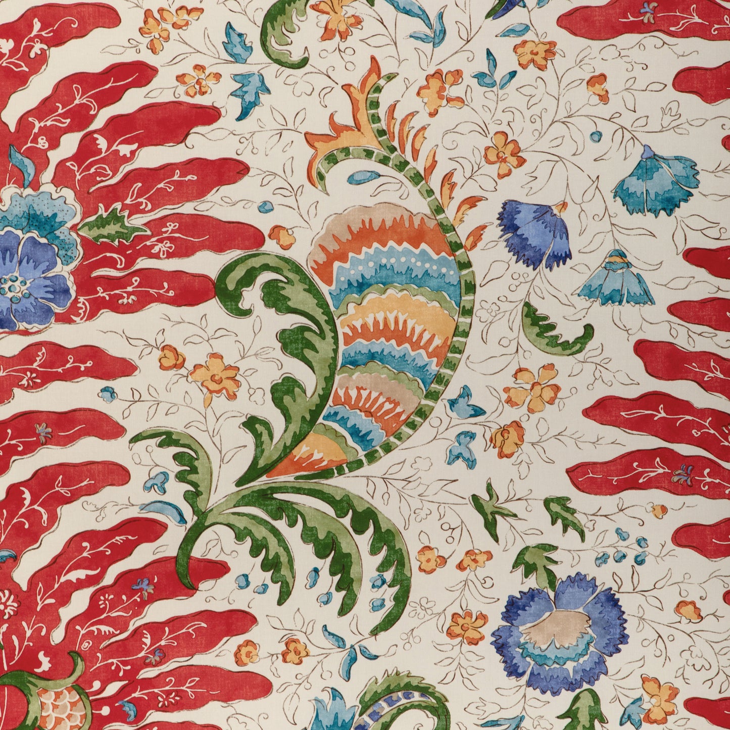 8024105-913 RIVIERE PRINT RED BRUNSCHWIG & FILS