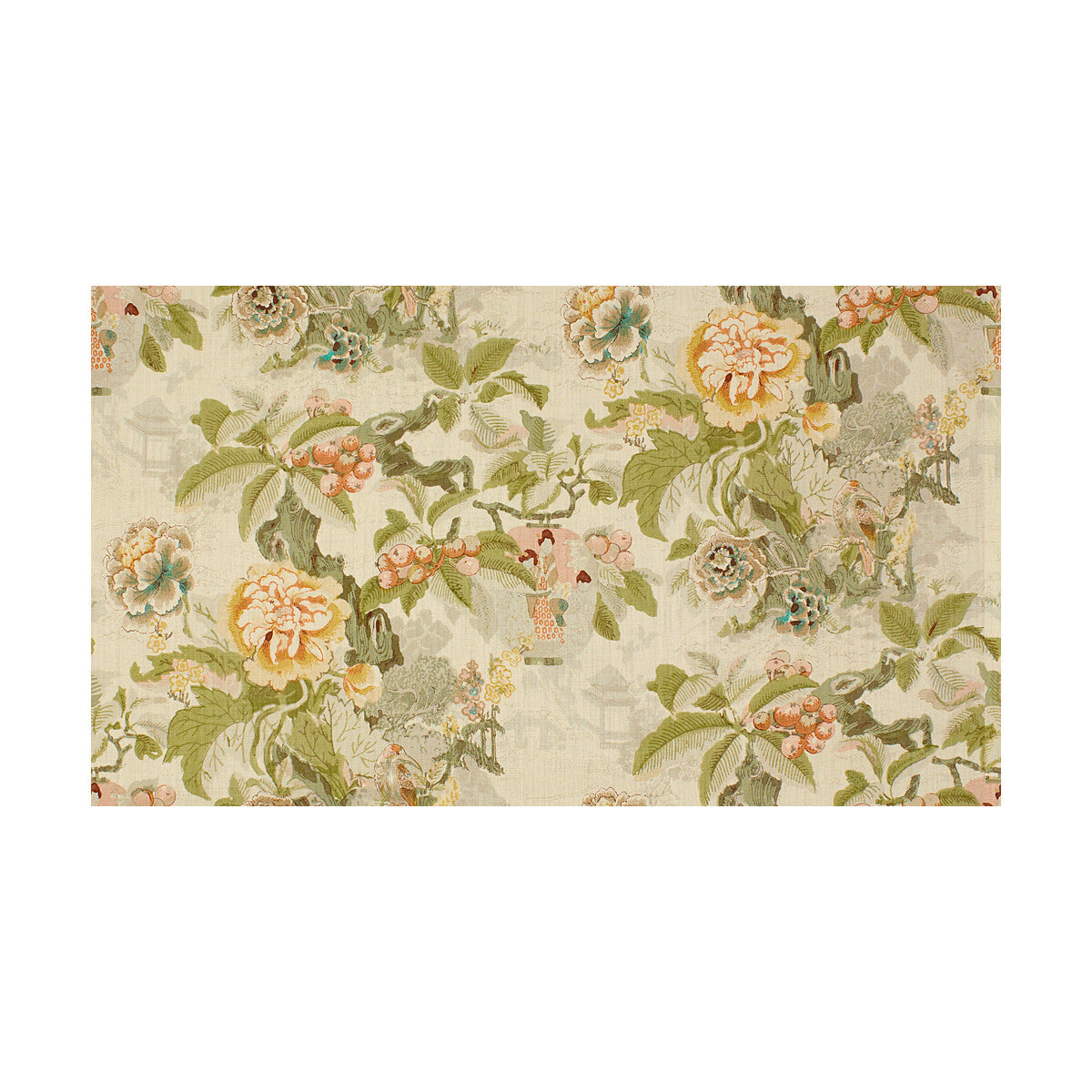 807001-LJ CHINESE LANTERN GREENS/ LEE JOFA Fabrics Drapery Upholstery