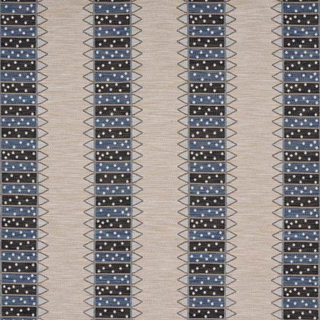 81982 NOOR KILIM STRIPE Indigo Schumacher Fabric