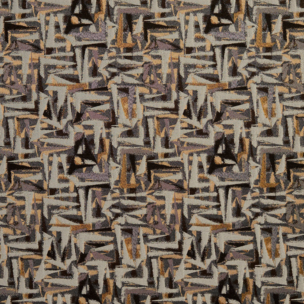 8518 Abstract & Geometric Curry/Abstract Black,Brown Charlotte Fabrics