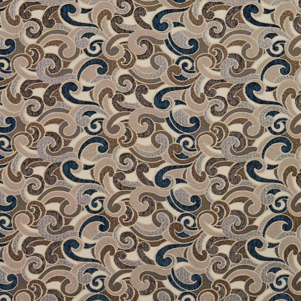 8537 Abstract & Geometric Royal/Flutter Blue,Brown Charlotte Fabrics
