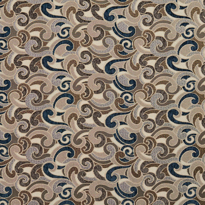 8537 Abstract & Geometric Royal/Flutter Blue,Brown Charlotte Fabrics