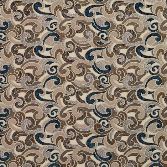 8537 Abstract & Geometric Royal/Flutter Blue,Brown Charlotte Fabrics