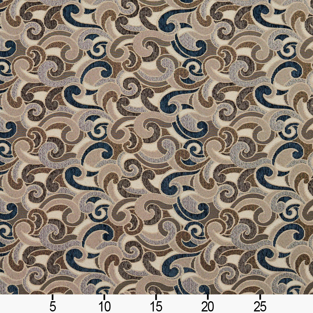 8537 Abstract & Geometric Royal/Flutter Blue,Brown Charlotte Fabrics