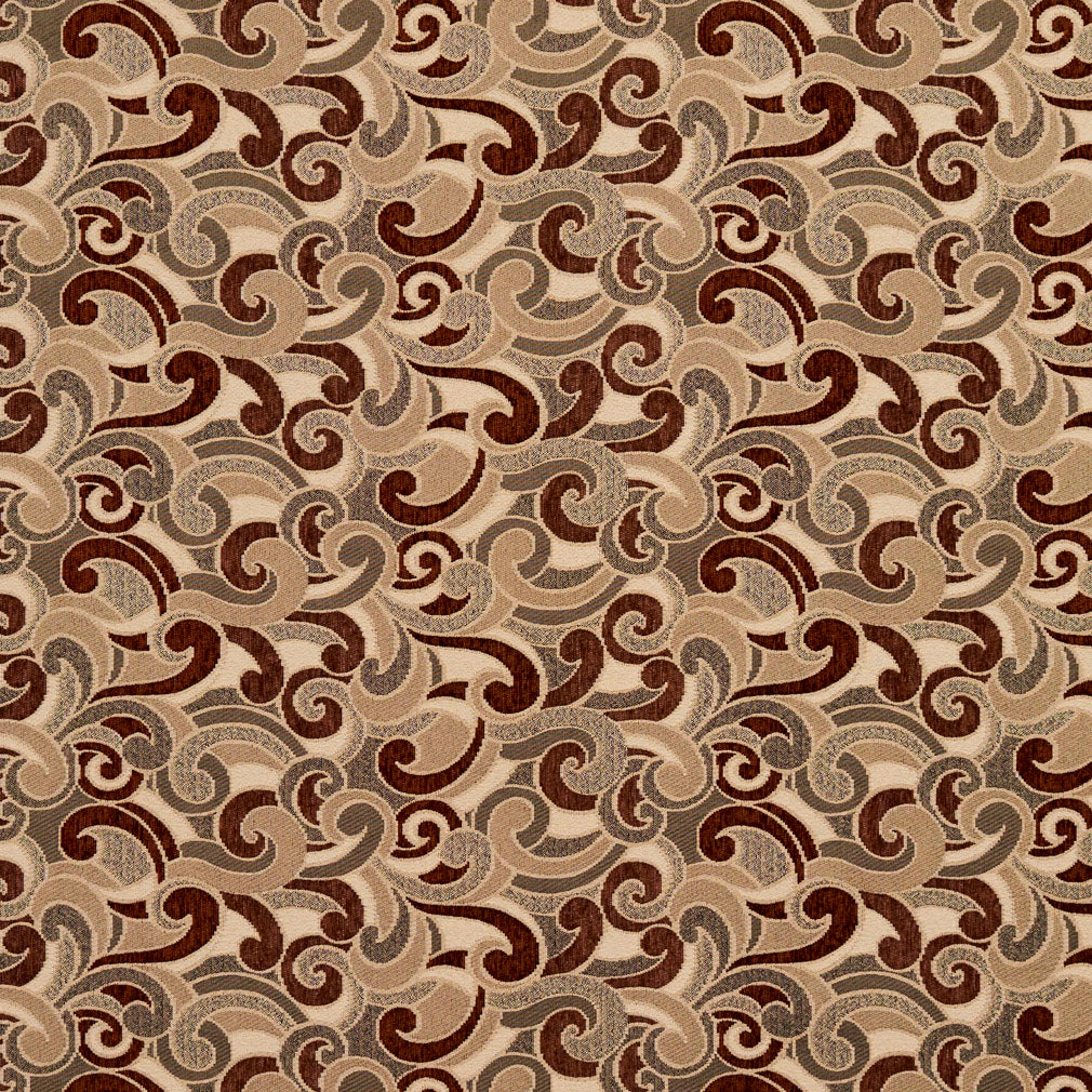 8538 Abstract & Geometric Spice/Flutter Brown Charlotte Fabrics