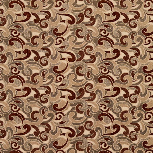 8538 Abstract & Geometric Spice/Flutter Brown Charlotte Fabrics