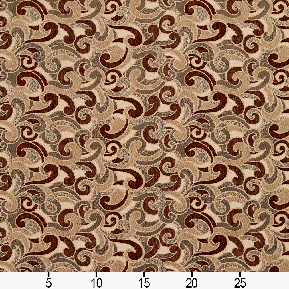 8538 Abstract & Geometric Spice/Flutter Brown Charlotte Fabrics