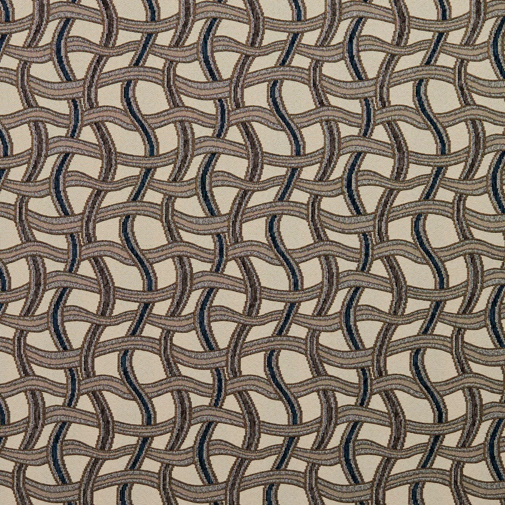 8542 Abstract & Geometric Royal/Maze Blue,Brown Charlotte Fabrics