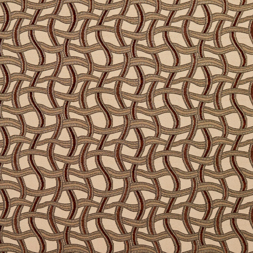 8543 Abstract & Geometric Spice/Maze Brown Charlotte Fabrics
