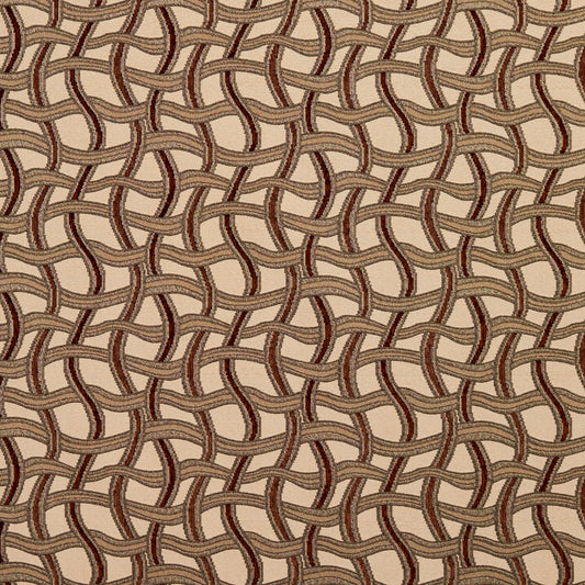 8543 Abstract & Geometric Spice/Maze Brown Charlotte Fabrics