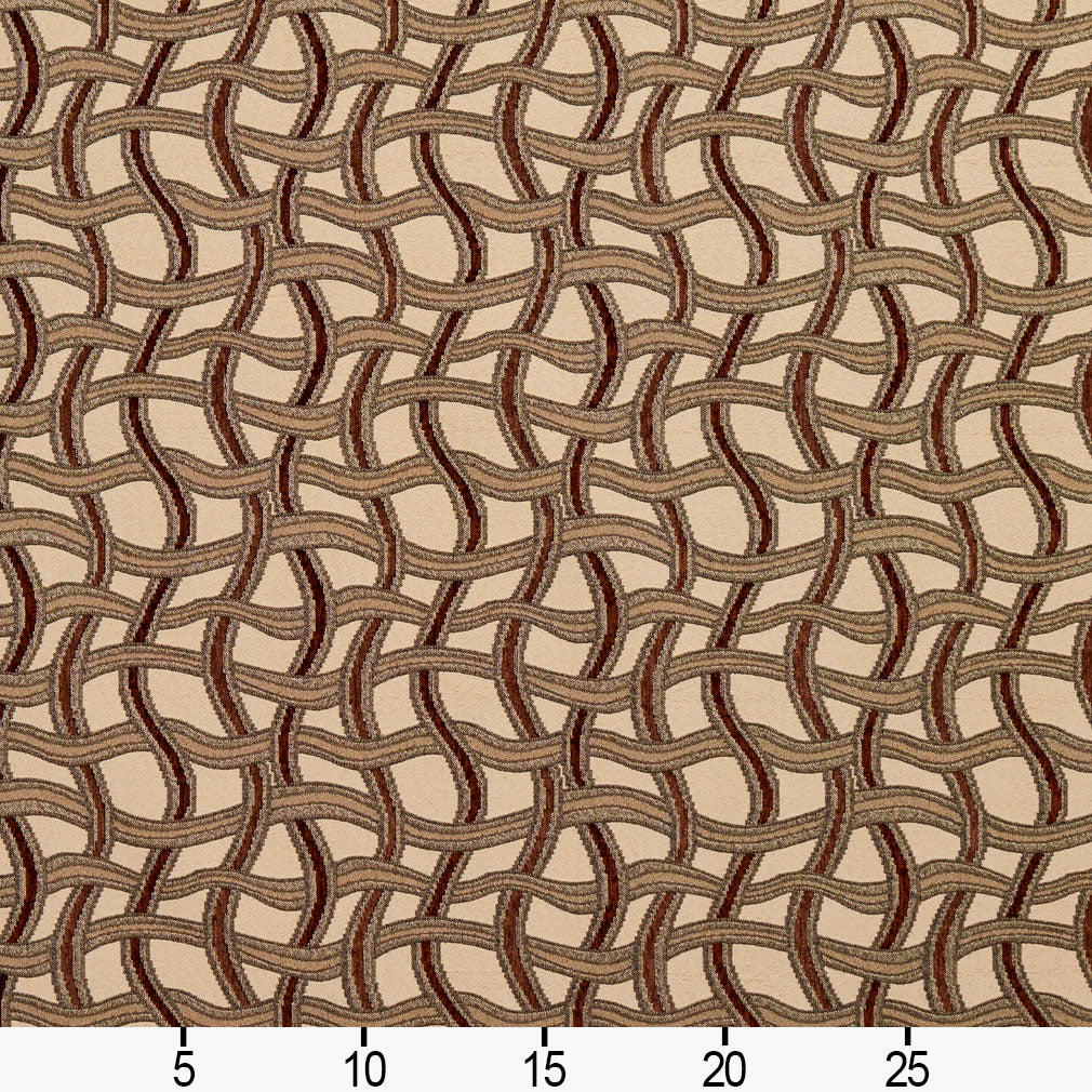 8543 Abstract & Geometric Spice/Maze Brown Charlotte Fabrics