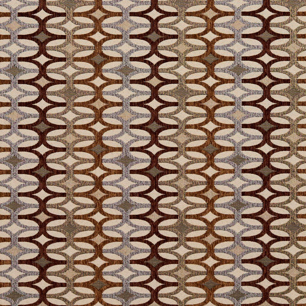 8546 Abstract & Geometric Harvest/Interlock Brown Charlotte Fabrics